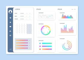 Modern dashboard with data visualizations vector