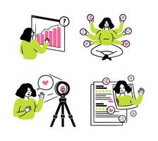Illustration of digital marketing concepts vector