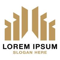 Abstract golden logo design isolated on white background vector