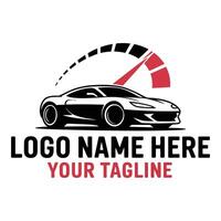 Car and speedometer logo isolated on white background design concept vector
