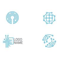 Four abstract technology logos isolated on white background vector