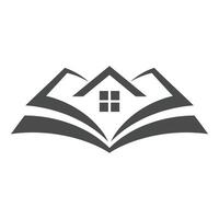 House roof and window over an open book isolated on white background vector