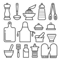Kitchenware and cooking utensils isolated on white background vector