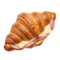 Ham and Cheese Croissant isolated on a transparent background png
