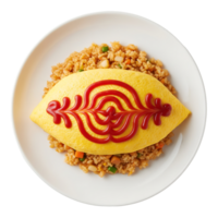 Omurice with Ketchup Design isolated on a transparent background png
