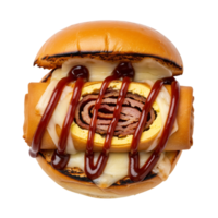 Egg Roll Ham Cheese Burger isolated on a transparent background png