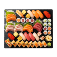 Assorted Sushi Platter on Slate isolated on a transparent background png