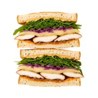 Chicken Sandwich Red Onion Spinach isolated on a transparent background png