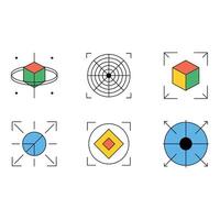 Collection of geometric shapes isolated on white background vector