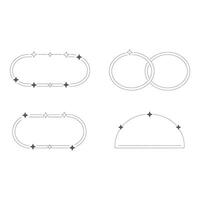 Four geometric frames with stars isolated on white background vector