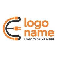 Electrical plug logo design isolated on white background vector