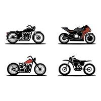 Four different motorcycle types isolated on white background vector