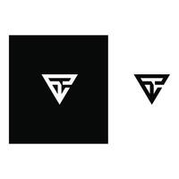 Abstract triangle logo design on black and white background vector