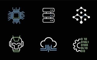 Icons representing modern technology and artificial intelligence vector