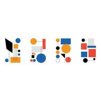 Abstract geometric shapes in a modern minimalist design isolated on white vector