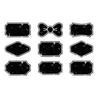 Assorted black grunge frames and a bow isolated on white background vector
