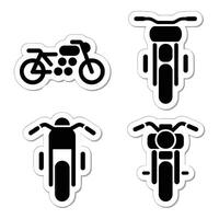 Motorcycle icons isolated on white background in black and white vector