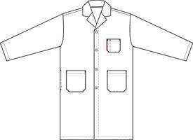 Diagram of a white lab coat vector