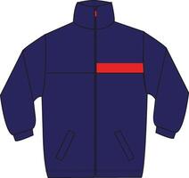 navy jacket with red accent vector