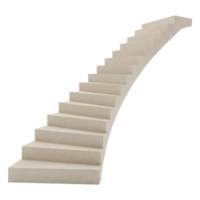 3D Rendering of a Cantilevered Spiral Staircase with a Neutral, Earth-Tone Palette. Cut Out, Clipping Path on Transparent Background. png