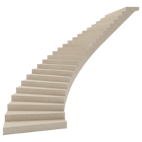 The Path Upward, A Concept of Ambition and Future Direction with a Winding Staircase. Cut Out, Clipping Path on Transparent Background. png