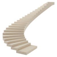 Steps to Success Concept, Abstract Geometric Spiral Staircase, Modern Architectural Structure. 3D Illustration Cut Out, Clipping Path on Transparent Background. png