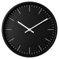 Black Round Clock Cut Out, Time Symbol on Transparent Background for Design Use. png