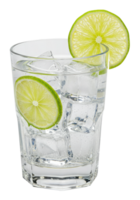 Cool Summer Drink with Lime and Ice Cubes on a Transparent Background. png
