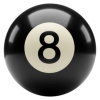 Magic Eight Ball Representing Fate, Chance, and Questions. Cut Out, Clipping Path on Transparent Background. png