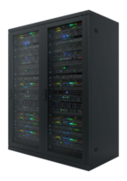Two Server Racks Isolated on a Transparent Background. Cut Out, Clipping Path png