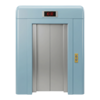 Front View of a Modern Elevator Isolated on Transparent Background. Cut Out, Clipping Path. png