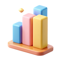 Colorful 3D Bar Graph Representing Growth on Transparent Background for Financial Concepts png