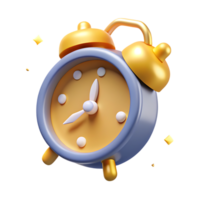 3D alarm clock icon with sparkles, symbolizing time management, schedules, deadlines, and reminders png