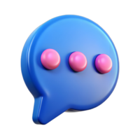 3D Blue Chat Bubble with Typing Indicator Messaging and Live Conversation Icon png