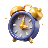 3D Alarm Clock Icon with Sparkles Symbol of Time Management and Reminders png