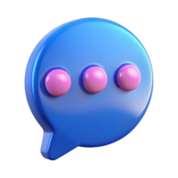 3D Blue Chat Bubble with Typing Indicator Messaging and Live Conversation Icon. png