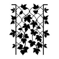 a black and white illustration of a trellis with vines vector