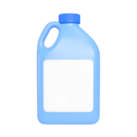 3D Icon blue liquid detergent gallon container with blank label , mockup in close up png