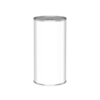3D Icon silver aluminum plain tin can showing opener view, mockup in close up png