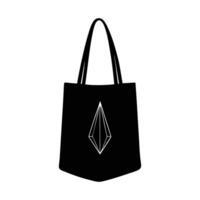 a black tote bag with a white diamond on it vector