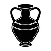 ancient greek vase icon in black style on white background vector