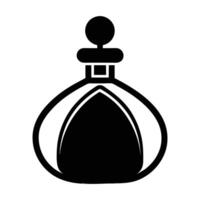 a black and white image of a perfume bottle vector