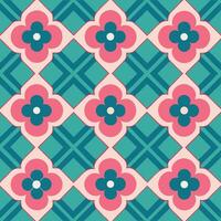 a colorful pattern with flowers on it vector