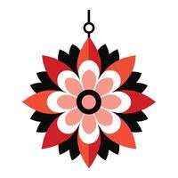 a red and black flower with a white background vector