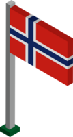 Norway Flag in Isometric dimension. png