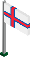 Faroe Islands Flag in Isometric dimension. png
