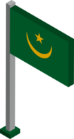 Mauritania Flag in Isometric dimension. png