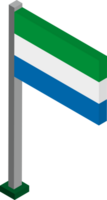 Sierra Leone Flag in Isometric dimension. png