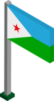Djibouti Flag in Isometric dimension. png