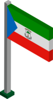 Equatorial Guinea Flag in Isometric dimension. png